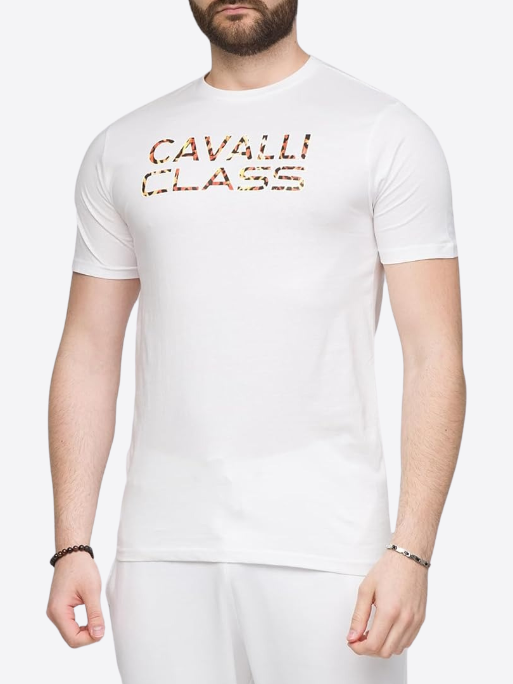 CAVALLI CLASS Logo White tričko Veľkosť: XL