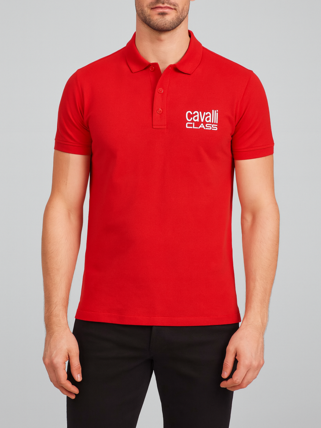 CAVALLI CLASS Carlo Red polo tričko Veľkosť: L