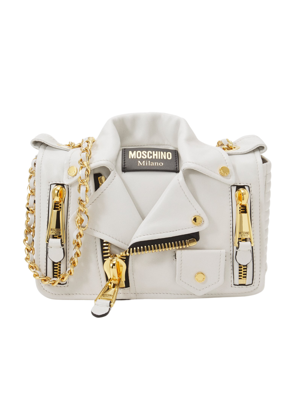 MOSCHINO Biker Grey crossbody kabelka