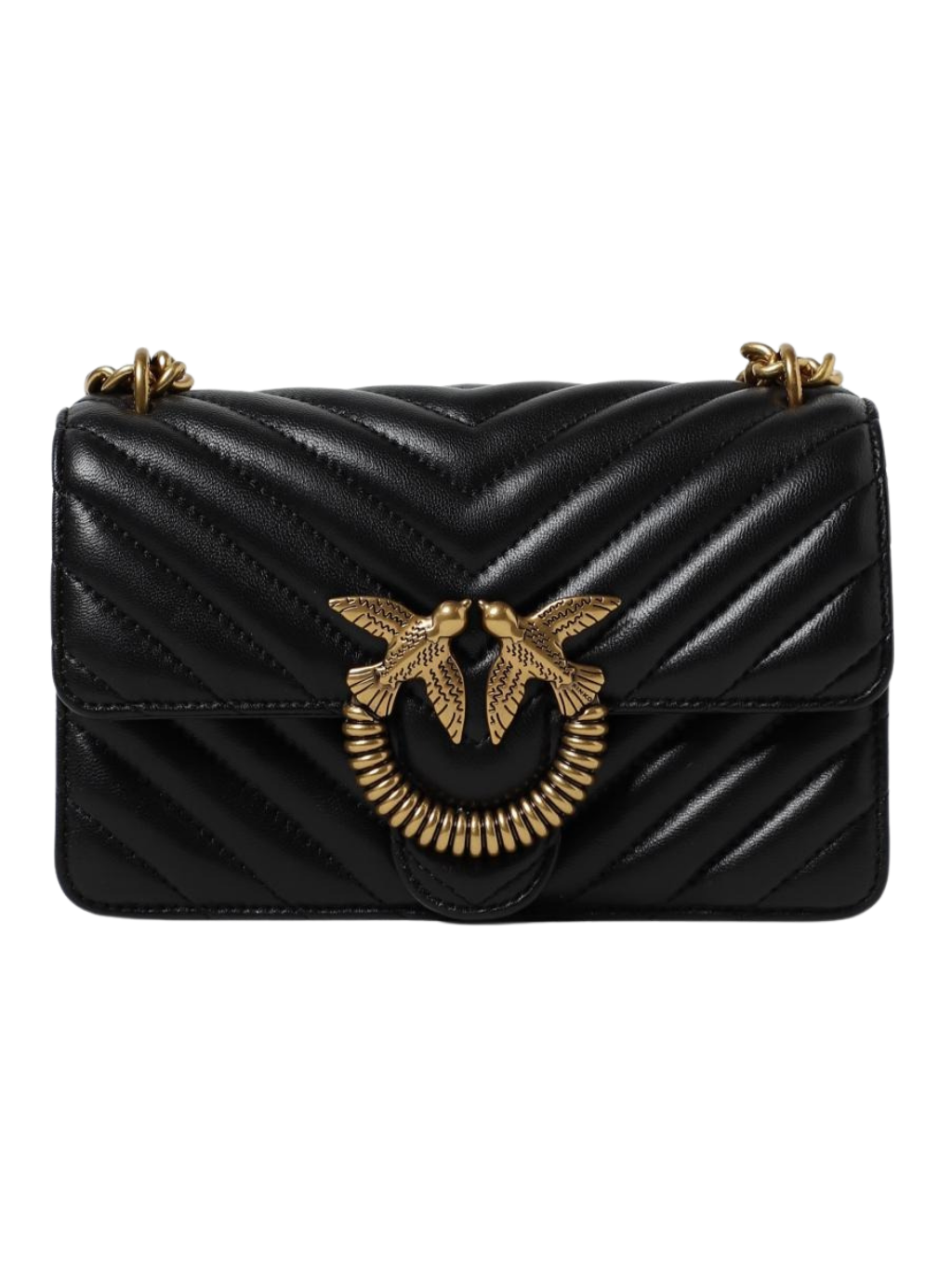 PINKO Love One Mini Black crossbody kabelka