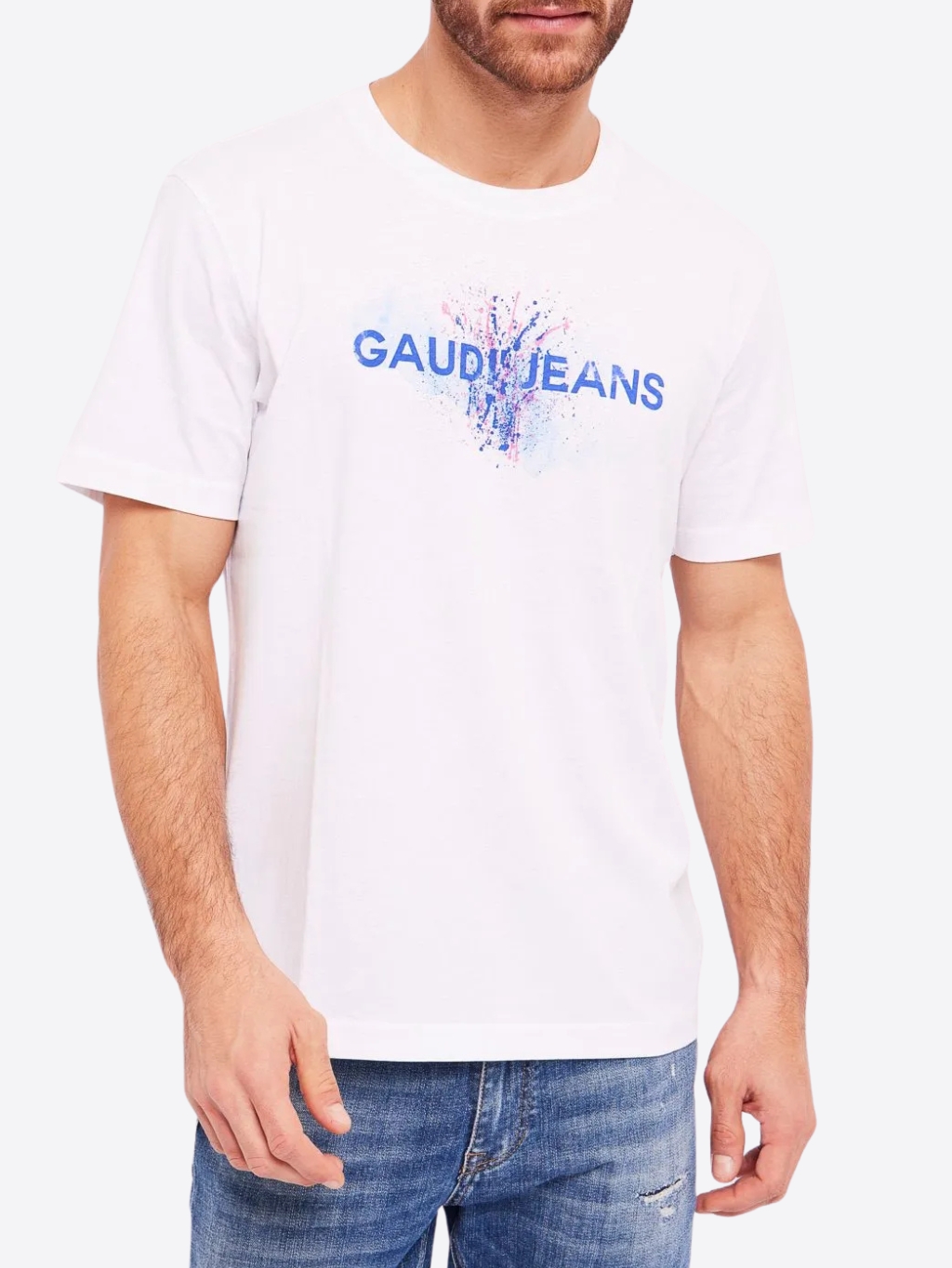 GAUDI Jeans Luca White tričko L