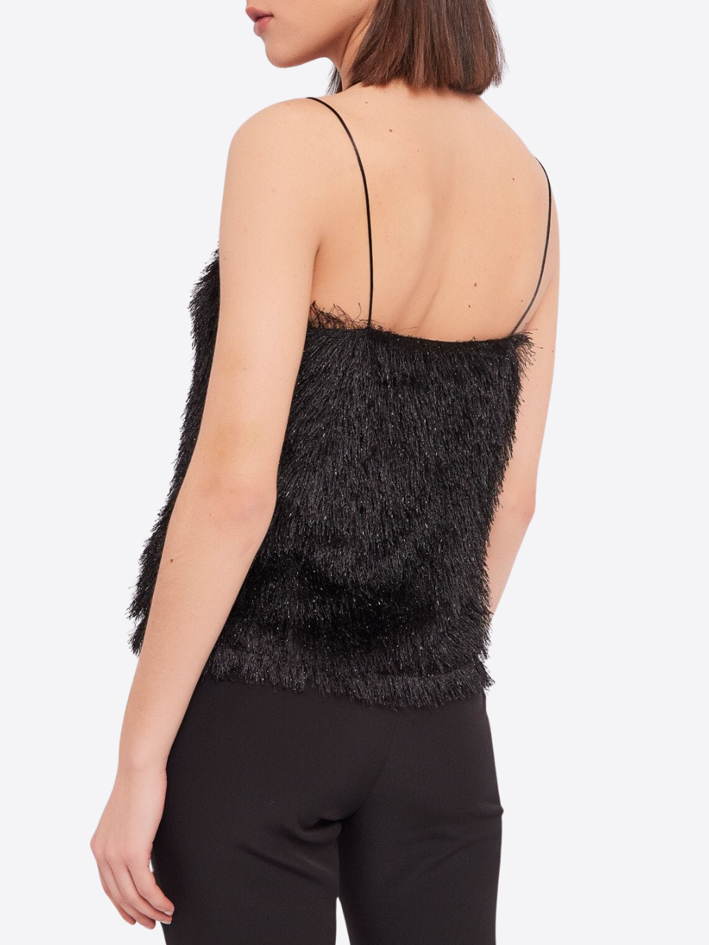 GAUDI Fringed Black top Veľkosť: S