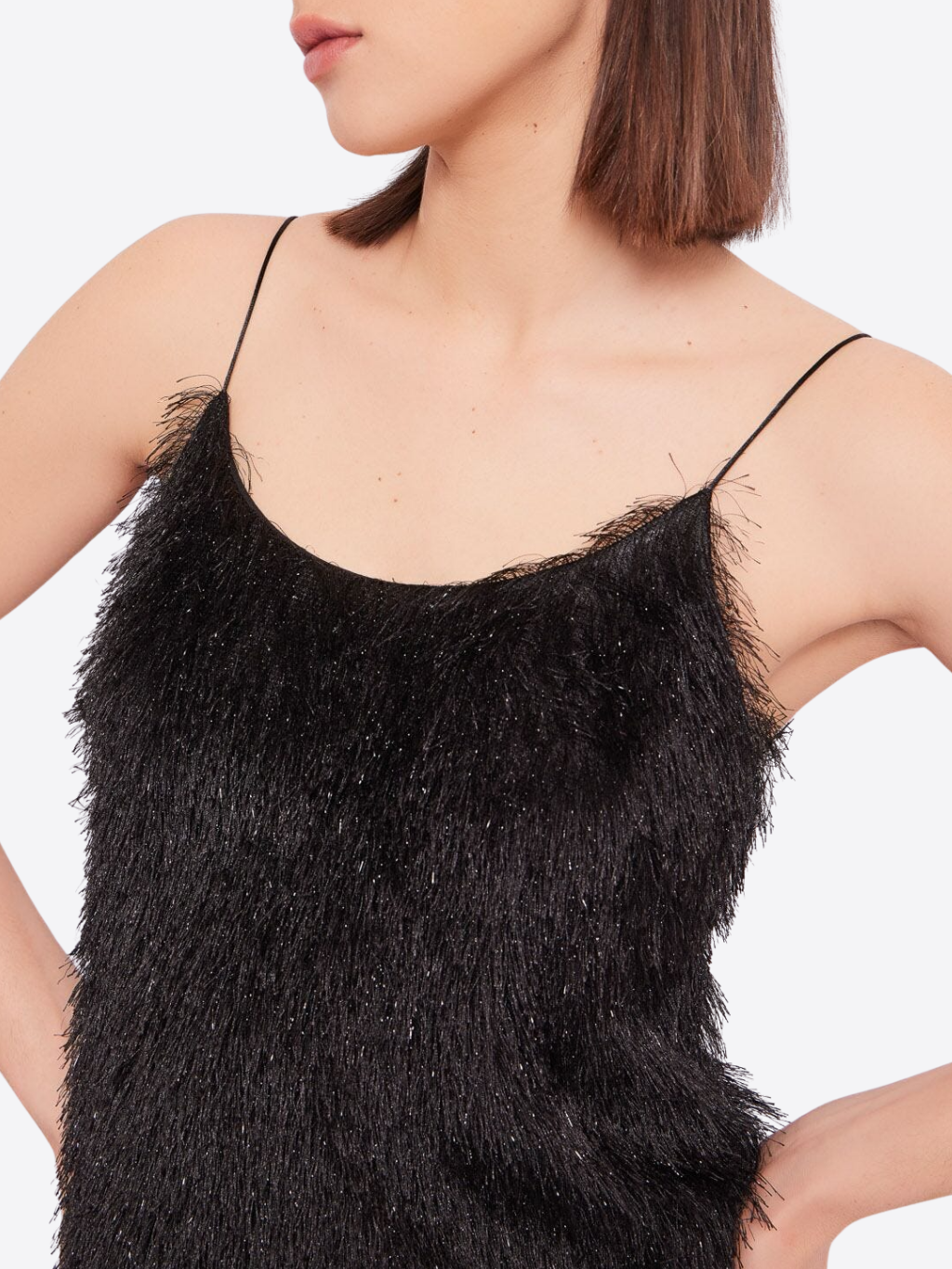GAUDI Fringed Black top Veľkosť: S – Obrázok 3