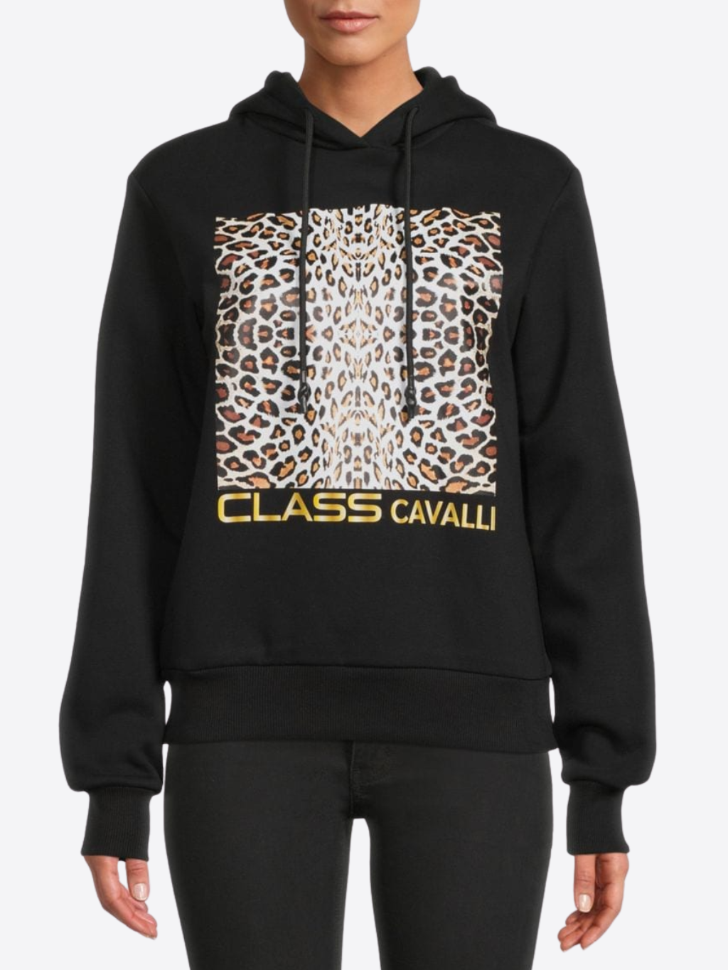 CAVALLI CLASS Leopard Black mikina Veľkosť: L