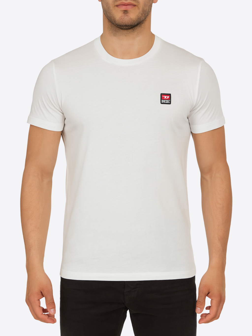 DIESEL D Logo White tričko Veľkosť: M