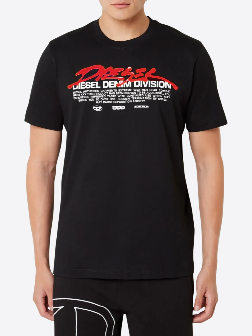 DIESEL Graphic Black tričko Veľkosť: M – Obrázok 2
