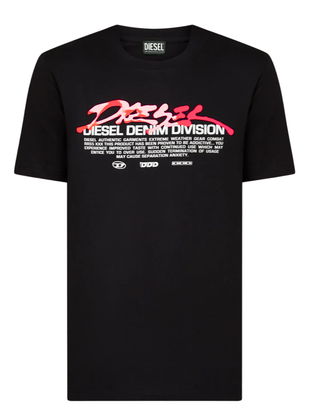 DIESEL Graphic Black tričko S
