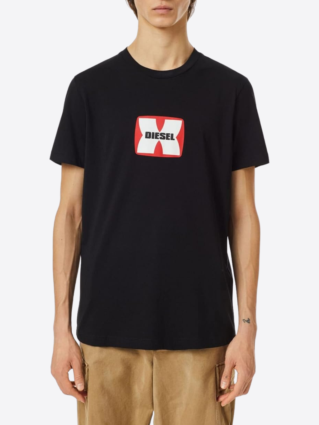 DIESEL Embossed Logo Black tričko S