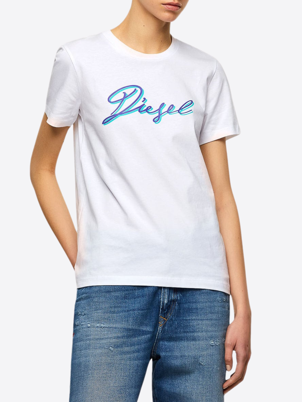 DIESEL Written Logo White tričko Veľkosť: M – Obrázok 2