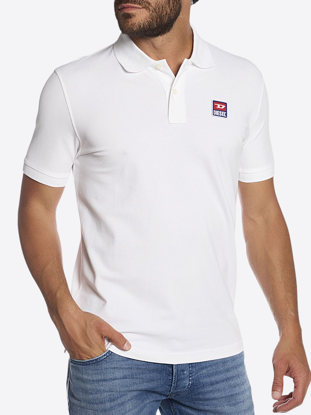 DIESEL Smith White polo tričko S