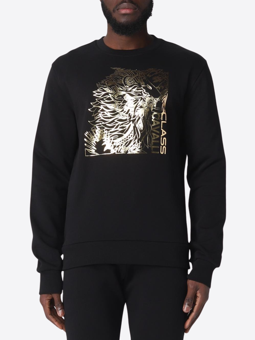 CAVALLI CLASS Golden Chest Black mikina XL