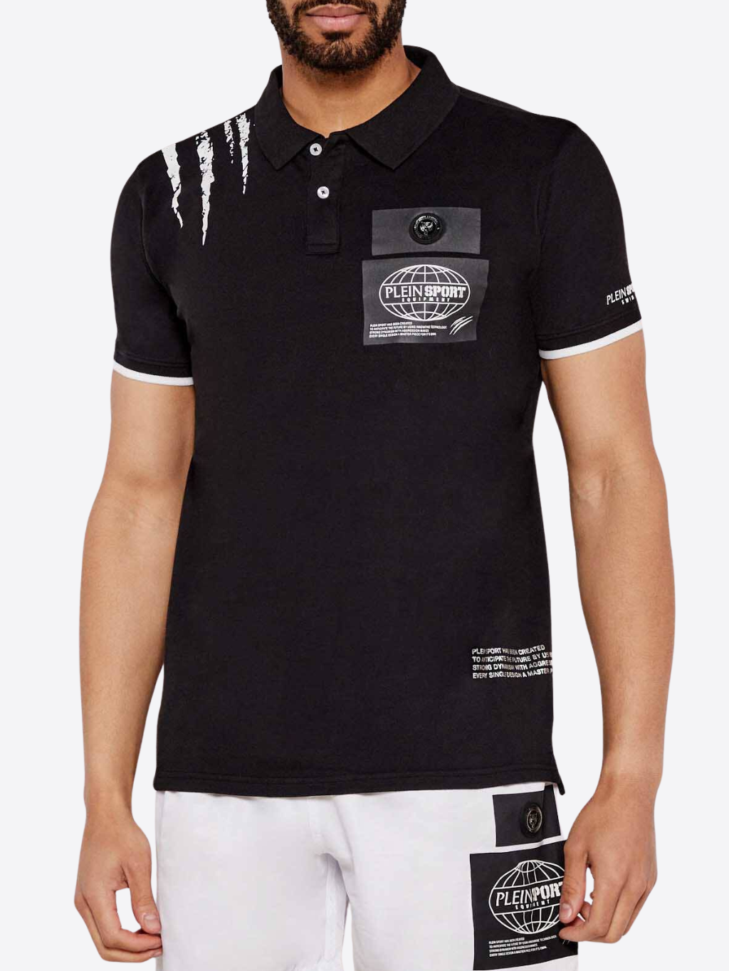 PLEIN SPORT Panther Black polo tričko S