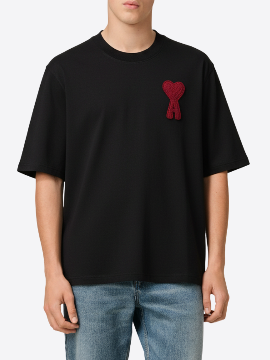 AMI PARIS Coeur Patch Black tričko Veľkosť: S – Obrázok 2