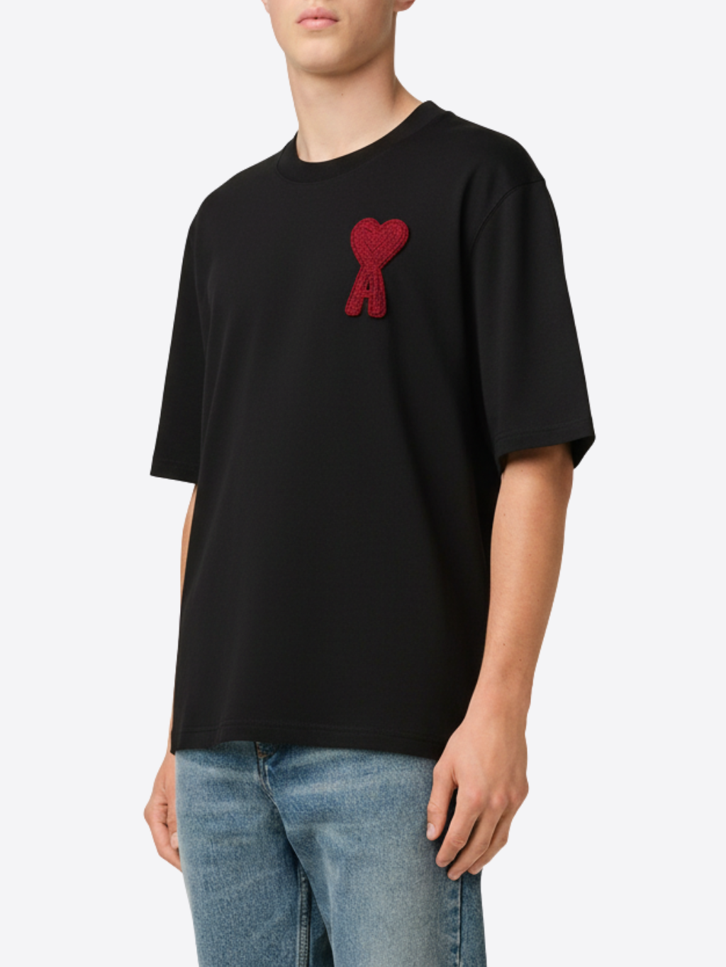 AMI PARIS Coeur Patch Black tričko Veľkosť: S – Obrázok 3