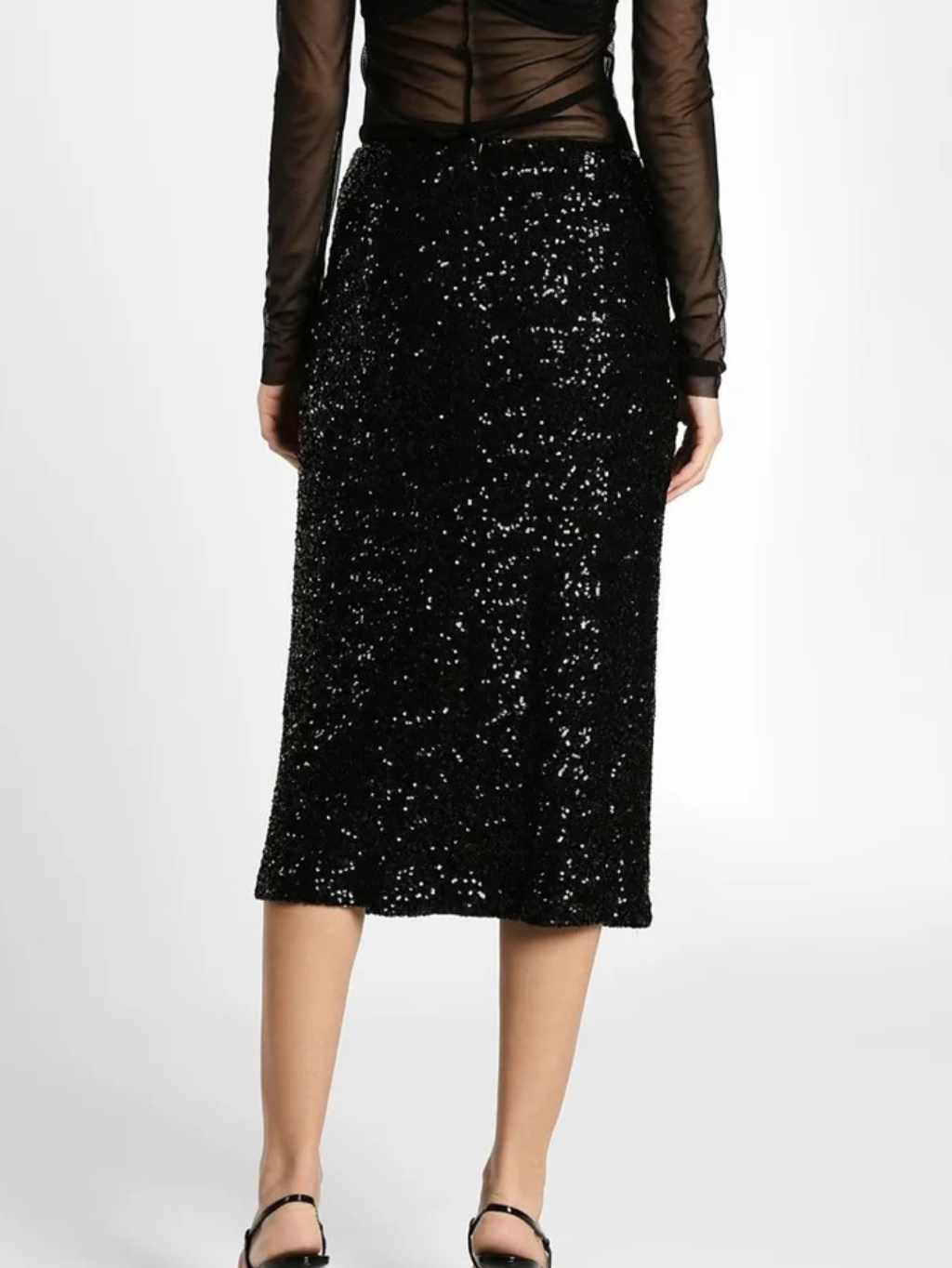 IMPERIAL Sequined Black sukňa Veľkosť: S – Obrázok 3
