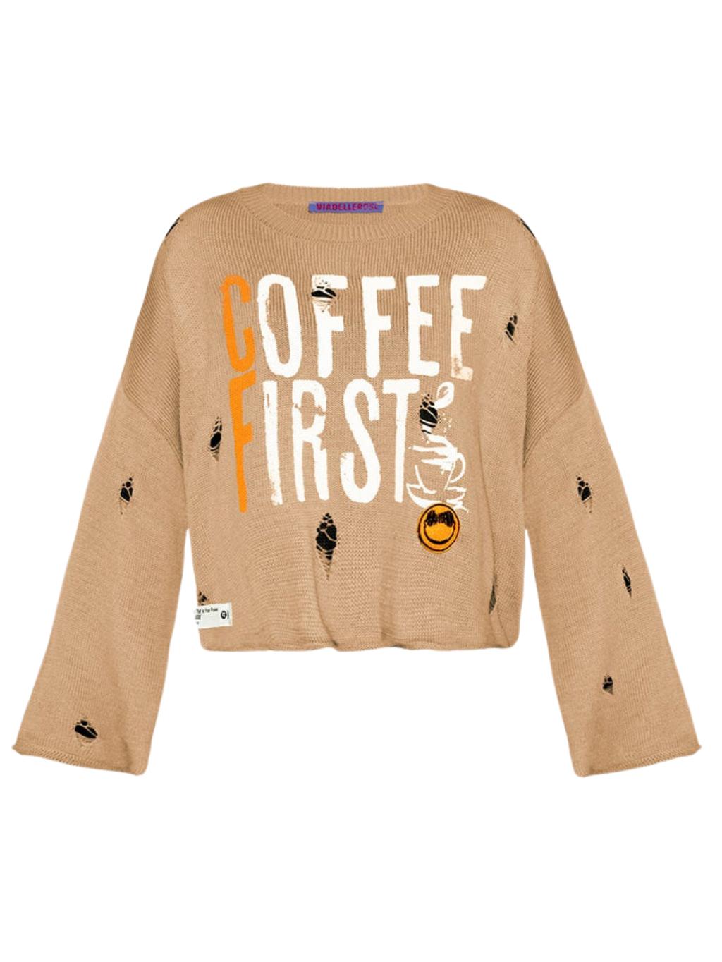 #VDR Slogan Print Brown sveter L