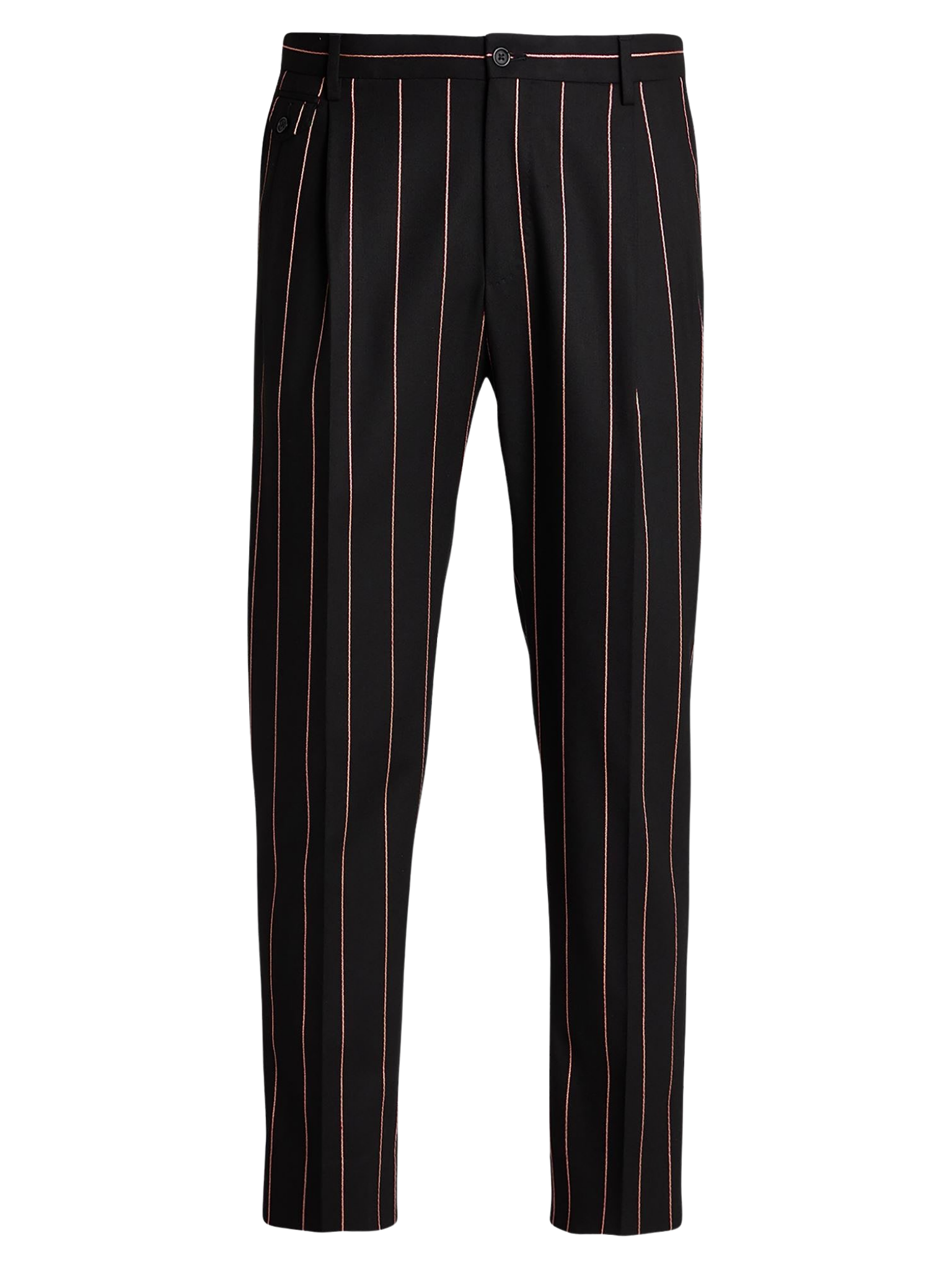 DOLCE & GABBANA Pinstriped Black nohavice 3XL