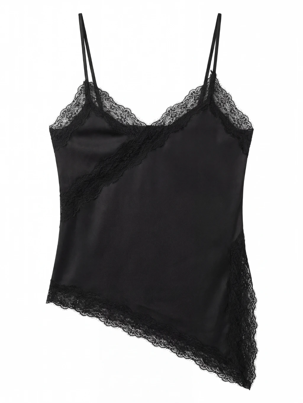 IMPERIAL Lace Accent Black top L