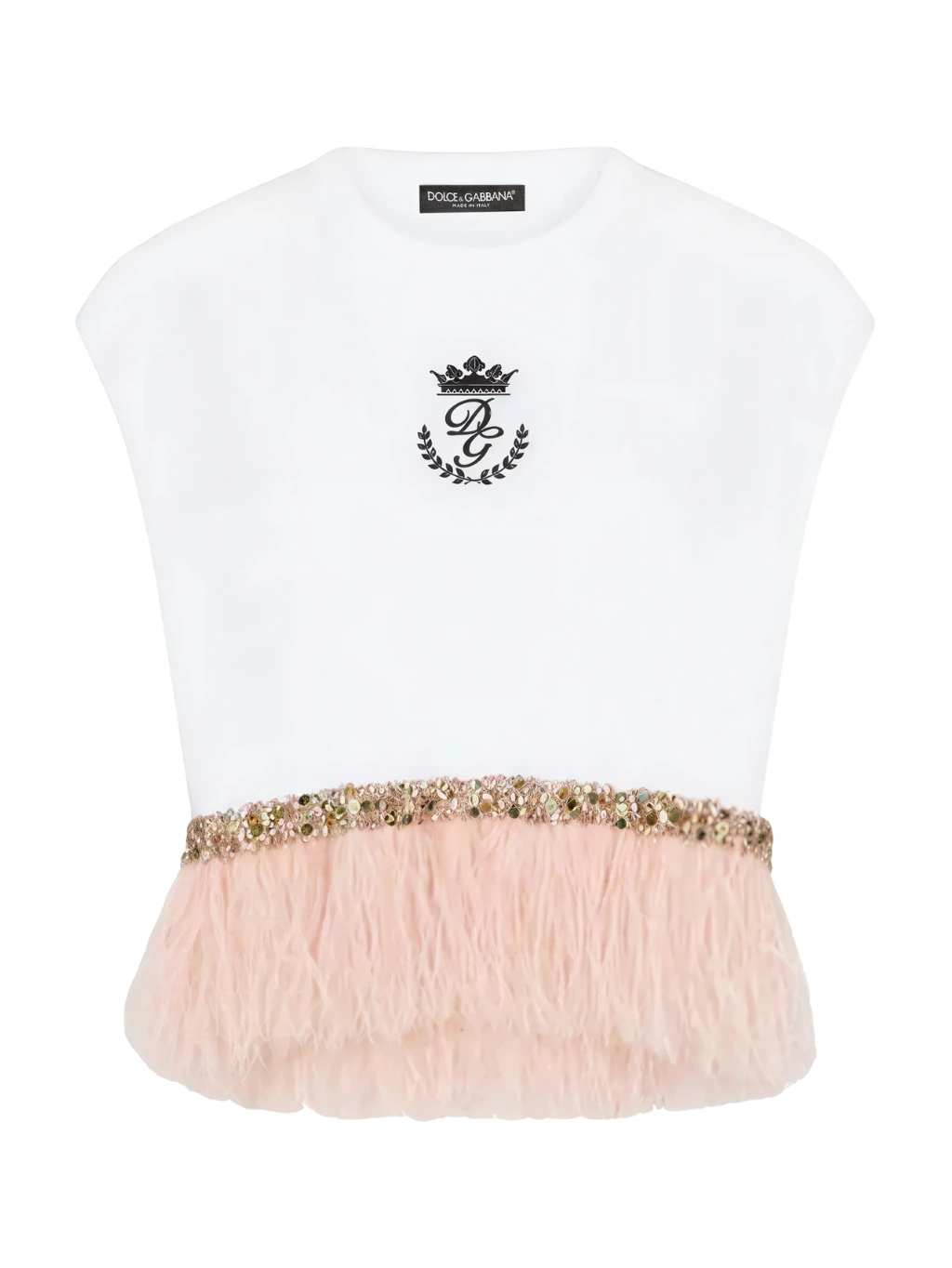 DOLCE & GABBANA Marabou White tričko S