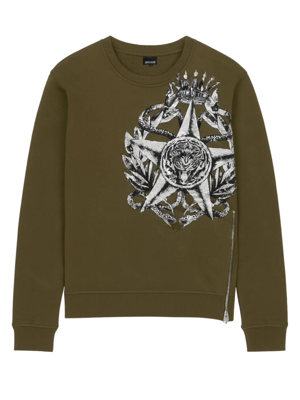 JUST CAVALLI Crowned Green mikina S