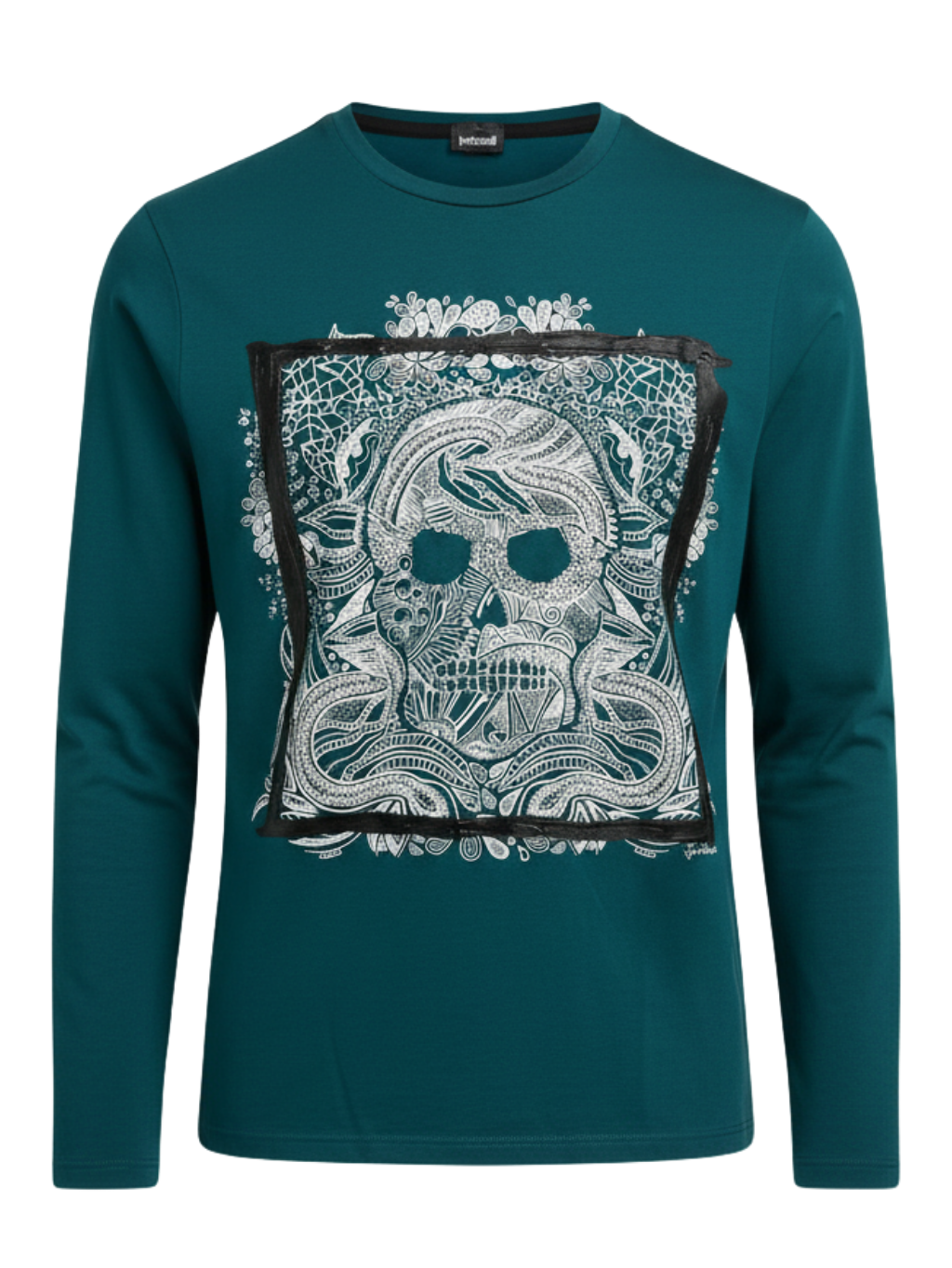 JUST CAVALLI Skull Green tričko M
