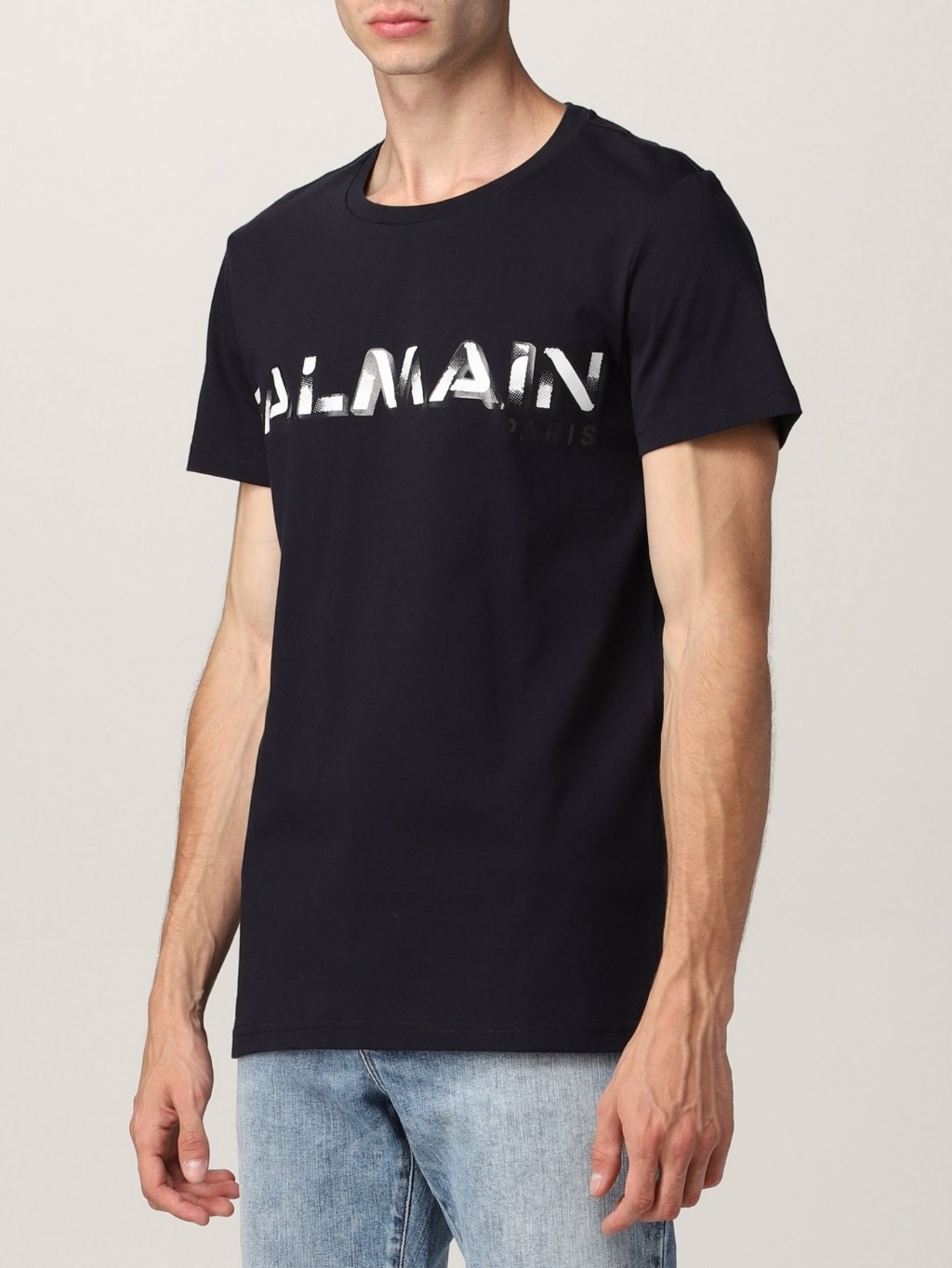 BALMAIN Paris Logo Blue tričko Veľkosť: L – Obrázok 3