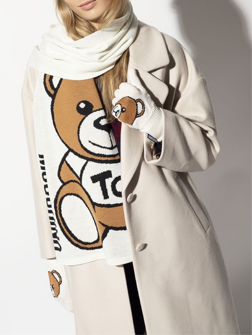 MOSCHINO Bear Logo šál