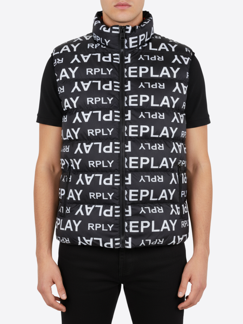 REPLAY Black Logo vesta Veľkosť: M