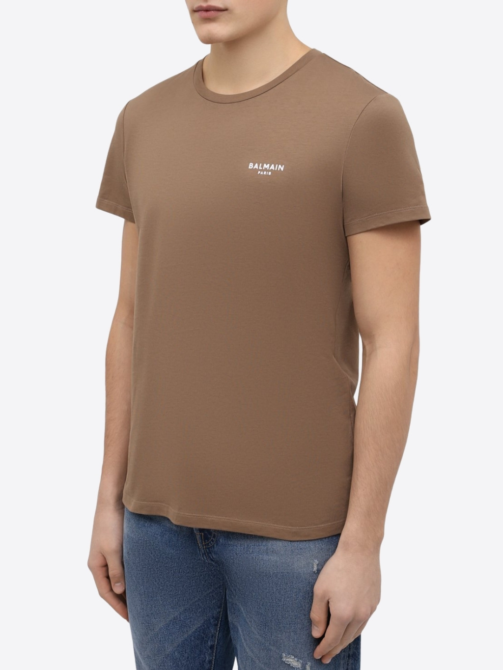 BALMAIN Paris Logo Brown tričko Veľkosť: S