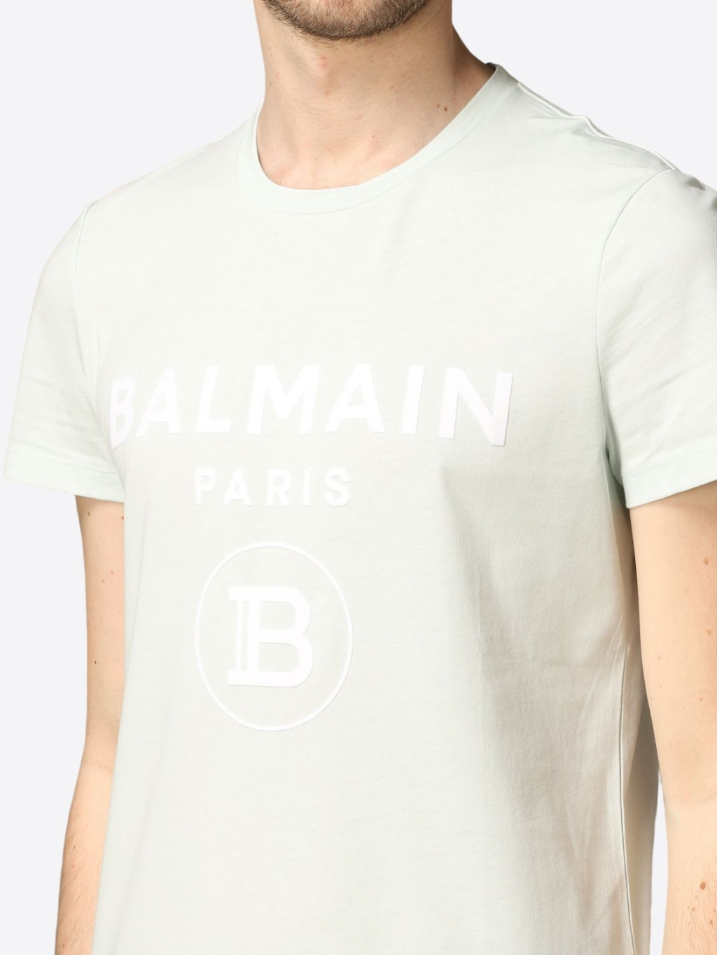 BALMAIN Paris Label Mint tričko Veľkosť: M – Obrázok 4
