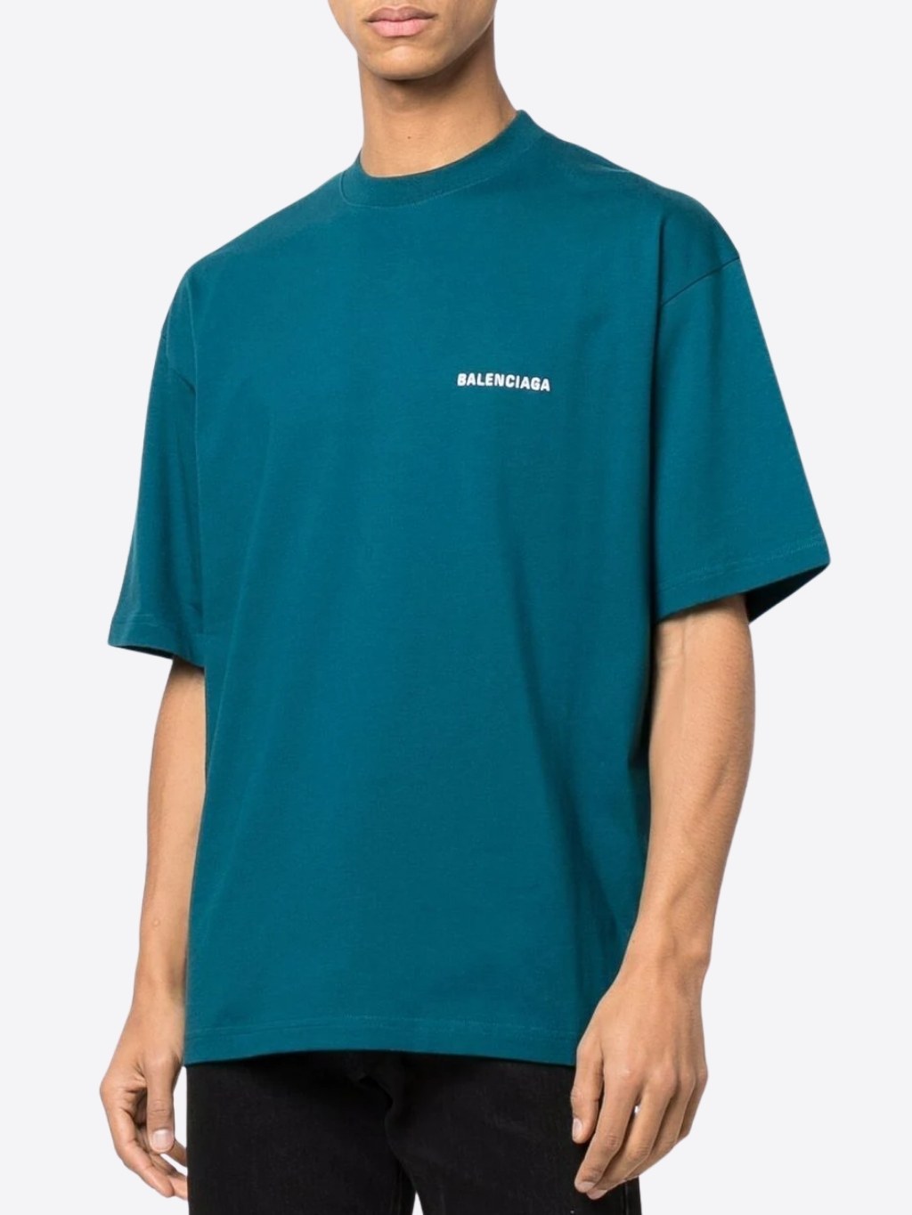 BALENCIAGA Embroidered Blue tričko Veľkosť: M