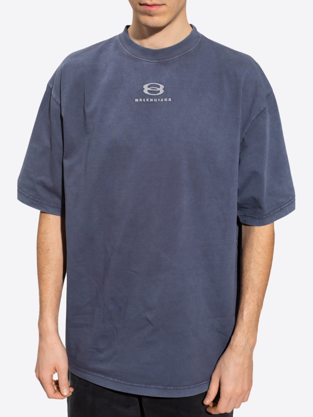 BALENCIAGA Logo Blue tričko Veľkosť: L