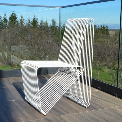 Design-Gartenstuhl XY weiß matt