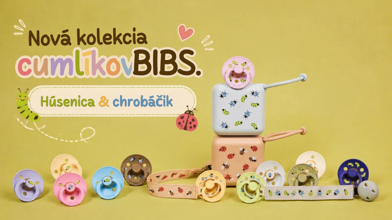 Nová kolekcia cumlíkov Bibs - húsenica a chrobáčik