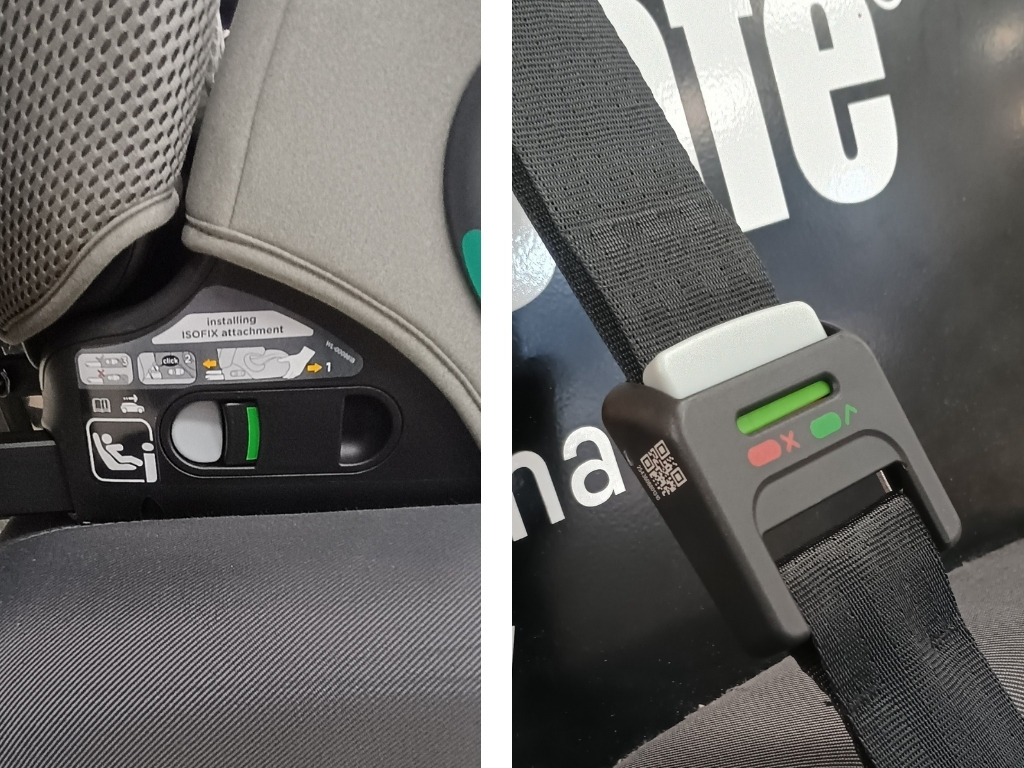 kontrolky správnej inštalácie autosedačky Joie i-Irvana Max vďaka systému isofix