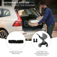 Kombinovaný kočík Kinderkraft Yoxi 2v1 vanička zložiteľná na plocho