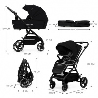Kombinovaný kočík Kinderkraft Yoxi 2v1 rozmery