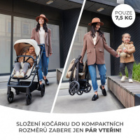 Kombinovaný kočík Kinderkraft Newly malý po zložení