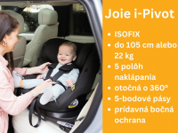   autosedačka Joie i-Pivot otočná o 360° hlavné vlastnosti