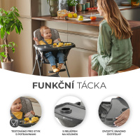 Jedálenská stolička Kinderkraft Foldee 2-dielna tácka