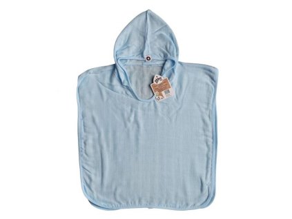 Xkko bambusové mušelínové pončo BabyBlue veľ. 1 2 roky