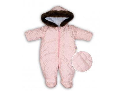 108499 183504 kombineza s kapucnou a kozusinkou baby nellys prosivana sv ruzova vel 68