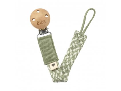 Klip na cumlík BIBS Paci Braid Sage/Ivory