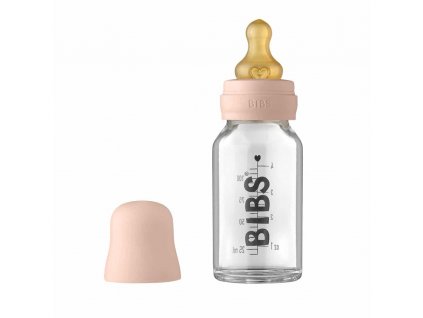 BIBS sklenená dojčenská fľaša 110ml ružová 5713795220892