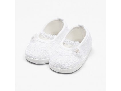 Dojčenské krajkové baletky capačky New Baby biela