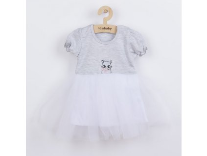 Dojčenské šatôčky s tylovou sukienkou New Baby Wonderful sivé