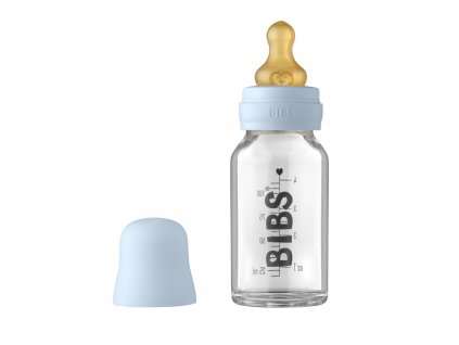 BIBS sklenená dojčenská fľaša 110m svetlo modrá 5713795238651