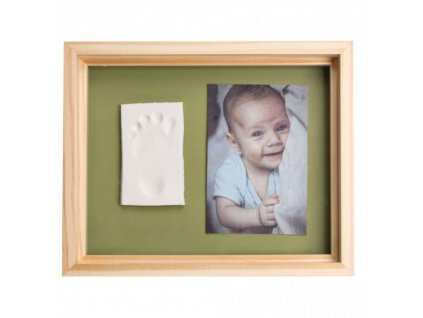 Rámik na fotku a detský odtlačok Baby Art Pure Frame zelené pozadie