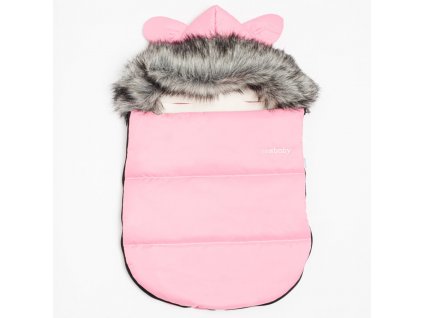 Luxusný fusak s kapucňou s uškami New Baby Alex Fleece pink