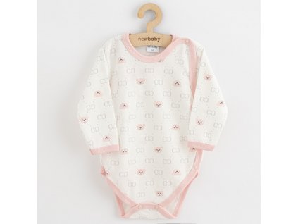 Dojčenské body celorozopínacie New Baby Classic II medvedík ružový